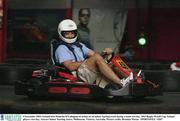 3 November 2003; Ireland lock Donnacha O'Callaghan in action on an indoor karting track during a team rest day. 2003 Rugby World Cup, Ireland players rest day, Auscart Indoor Karting centre, Melbourne, Victoria, Australia. Picture credit; Brendan Moran / SPORTSFILE *EDI*