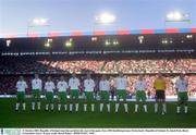 11 October 2003; Republic of Ireland team line-up before the start of the game. Euro 2004 Qualifying Game, Switzerland v Republic of Ireland, St, Jakob Park, Basel, Switzerland. Soccer. Picture credit; David Maher / SPORTSFILE *EDI*