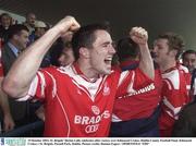 19 October 2003; St. Brigids' Declan Lally celebrates after victory over Kilmacud Crokes. Dublin County Football Final, Kilmacud Crokes v St. Brigids, Parnell Park, Dublin. Picture credit; Damien Eagers / SPORTSFILE *EDI*