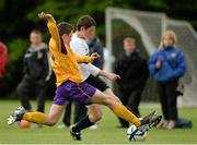 14 June 2013; Jack Cully, Kildare, in action against Sam Wall, Wexford. 2013 SFAI Umbro Kennedy Bowl Final, Kildare v Wexford, UL Arena, University of Limerick, Limerick. Picture credit: Brian Lawless / SPORTSFILE