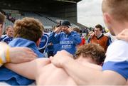 2 June 2013; Laois manager Seamus Plunkett with his players after the game. Leinster GAA Hurling Senior Championship, Quarter-Final, Laois v Carlow, O'Moore Park, Portlaoise, Co. Laois. Picture credit: Matt Browne / SPORTSFILE