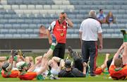 2 June 2013; Carlow manager John Meyler with his players before the start of the match against Laois. Leinster GAA Hurling Senior Championship, Quarter-Final, Laois v Carlow, O'Moore Park, Portlaoise, Co. Laois. Picture credit: Matt Browne / SPORTSFILE