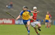 16 June 2013; Niall Kilroy, Roscommon, in action against Michael Morley, Mayo. Connacht GAA Hurling Intermediate Championship Final, Mayo v Roscommon, Elverys MacHale Park, Castlebar, Co. Mayo. Picture credit: Barry Cregg / SPORTSFILE