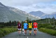 8 July 2019; #FollowOurJourney: The journey to Croke Park for the participating contenders in the 2019 TG4 Ladies Football Championships begins on Saturday, 13 July. Senior Champions Dublin will feature on a LIVE TG4 double-bill when they take on Munster runners-up Waterford, while Connacht Champions Galway are up against Kerry. 17 Championship games will be broadcast exclusively on TG4 throughout the summer, with the Senior and Intermediate championships to be played once again on a round-robin basis. You can follow the journey of all 32 teams involved in the Senior, Intermediate and Junior Championships, as they aim to make it Croke Park for TG4 All-Ireland Finals Sunday on 15 September. A number of top inter-county stars travelled to the spectacular Ballynahinch Castle Hotel in county Galway to mark the beginning of the TG4 All-Ireland series. Pictured are, from left, Tracey Leonard of Galway, Carla Rowe of Dublin, Geraldine McLaughlin of Donegal and Doireann OSullivan of Cork with the Brendan Martin Cup. #ProperFan. Photo by Brendan Moran/Sportsfile