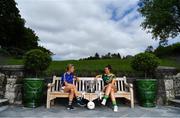 8 July 2019; #FollowOurJourney: The journey to Croke Park for the participating contenders in the 2019 TG4 Ladies Football Championships begins on Saturday, 13 July. Senior Champions Dublin will feature on a LIVE TG4 double-bill when they take on Munster runners-up Waterford, while Connacht Champions Galway are up against Kerry. 17 Championship games will be broadcast exclusively on TG4 throughout the summer, with the Senior and Intermediate championships to be played once again on a round-robin basis. You can follow the journey of all 32 teams involved in the Senior, Intermediate and Junior Championships, as they aim to make it Croke Park for TG4 All-Ireland Finals Sunday on 15 September. A number of top inter-county stars travelled to the spectacular Ballynahinch Castle Hotel in county Galway to mark the beginning of the TG4 All-Ireland series. Pictured are Samantha Lambert of Tipperary, left, and Máire O'Shaughnessy of Meath with the Mary Quinn Memorial Cup. #ProperFan. Photo by Brendan Moran/Sportsfile