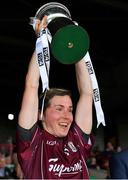 6 July 2019; Galway captain Tracey Leonard lifts the cup after the 2019 TG4 Connacht Ladies Senior Football Final replay between Galway and Mayo at the LIT Gaelic Grounds in Limerick. Photo by Brendan Moran/Sportsfile