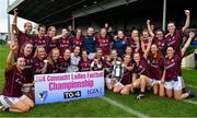 6 July 2019; The Galway team celebrate with the cup after the 2019 TG4 Connacht Ladies Senior Football Final replay between Galway and Mayo at the LIT Gaelic Grounds in Limerick. Photo by Brendan Moran/Sportsfile