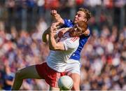 6 July 2019; Cathal McShane of Tyrone in action against Padraig Faulkner of Cavan during the GAA Football All-Ireland Senior Championship Round 4 match between Cavan and Tyrone at St.Tiernach's Park in Clones, Monaghan. Photo by Oliver McVeigh/Sportsfile