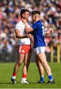 6 July 2019; Darren McCurry of Tyrone in dispute with Barry Fortune of Cavan during the GAA Football All-Ireland Senior Championship Round 4 match between Cavan and Tyrone at St. Tiernach's Park in Clones, Monaghan. Photo by Oliver McVeigh/Sportsfile