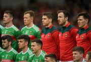 6 July 2019; Lee Keegan, Centre, takes his position for the team picture prior to the GAA Football All-Ireland Senior Championship Round 4 match between Galway and Mayo at the LIT Gaelic Grounds in Limerick. Photo by Eóin Noonan/Sportsfile