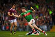 6 July 2019; James Carr of Mayo celebrates after scoring his side's first goal during the GAA Football All-Ireland Senior Championship Round 4 match between Galway and Mayo at the LIT Gaelic Grounds in Limerick. Photo by Eóin Noonan/Sportsfile