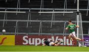 6 July 2019; James Carr of Mayo scores his side's second goal during the GAA Football All-Ireland Senior Championship Round 4 match between Galway and Mayo at the LIT Gaelic Grounds in Limerick. Photo by Brendan Moran/Sportsfile