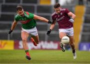 6 July 2019; Cillian McDaid of Galway in action against Aidan O’Shea of Mayo during the GAA Football All-Ireland Senior Championship Round 4 match between Galway and Mayo at the LIT Gaelic Grounds in Limerick. Photo by Brendan Moran/Sportsfile