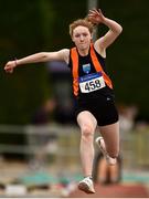 6 July 2019; Ellen McNally of Sli Cualann, Co. Wicklow, competing in the Junior Triple Jump  during the Irish Life Health Junior and U23 Outdoor Track and Field Championships at Tullamore Harriers Stadium, Tullamore in Offaly. Photo by Sam Barnes/Sportsfile