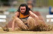 6 July 2019; Aisling Cassidy of Leevale AC, Co. Cork, competing in the Junior Triple Jump  during the Irish Life Health Junior and U23 Outdoor Track and Field Championships at Tullamore Harriers Stadium, Tullamore in Offaly. Photo by Sam Barnes/Sportsfile