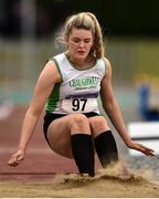 6 July 2019; Laura Cunningham of Craughwell A.C., Co.Galway, competing in the Junior Triple Jump during the Irish Life Health Junior and U23 Outdoor Track and Field Championships at Tullamore Harriers Stadium, Tullamore in Offaly. Photo by Sam Barnes/Sportsfile
