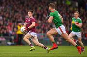 6 July 2019; Eoghan Kerin of Galway in action against Aidan O’Shea of Mayo during the GAA Football All-Ireland Senior Championship Round 4 match between Galway and Mayo at the LIT Gaelic Grounds in Limerick. Photo by Brendan Moran/Sportsfile