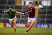 6 July 2019; Cillian McDaid of Galway in action against Aidan O’Shea of Mayo during the GAA Football All-Ireland Senior Championship Round 4 match between Galway and Mayo at the LIT Gaelic Grounds in Limerick. Photo by Brendan Moran/Sportsfile