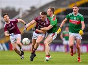 6 July 2019; Eamonn Brannigan of Galway is tackled by Colm Boyle of Mayo during the GAA Football All-Ireland Senior Championship Round 4 match between Galway and Mayo at the LIT Gaelic Grounds in Limerick. Photo by Brendan Moran/Sportsfile