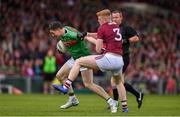 6 July 2019; Patrick Durcan of Mayo in action against Sean Andy Ó Ceallaigh of Galway during the GAA Football All-Ireland Senior Championship Round 4 match between Galway and Mayo at the LIT Gaelic Grounds in Limerick. Photo by Brendan Moran/Sportsfile