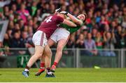 6 July 2019; Declan Kyne of Galway and Cillian O'Connor of Mayo during the GAA Football All-Ireland Senior Championship Round 4 match between Galway and Mayo at the LIT Gaelic Grounds in Limerick. Photo by Brendan Moran/Sportsfile