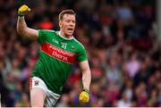 6 July 2019; Donal Vaughan of Mayo celebrates after scoring a late point during the GAA Football All-Ireland Senior Championship Round 4 match between Galway and Mayo at the LIT Gaelic Grounds in Limerick. Photo by Brendan Moran/Sportsfile