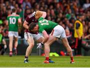 6 July 2019; Declan Kyne of Galway and Cillian O'Connor of Mayo during the GAA Football All-Ireland Senior Championship Round 4 match between Galway and Mayo at the LIT Gaelic Grounds in Limerick. Photo by Brendan Moran/Sportsfile