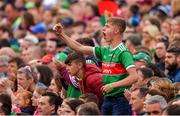 6 July 2019; A Mayo supporter cheers on his team during the GAA Football All-Ireland Senior Championship Round 4 match between Galway and Mayo at the LIT Gaelic Grounds in Limerick. Photo by Brendan Moran/Sportsfile