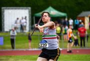 6 July 2019; Christian O'Connell of Limerick AC, competes in the junior men's javelin during the Irish Life Health Junior and U23 Outdoor Track and Field Championships at Tullamore Harriers Stadium, Tullamore in Offaly. Photo by Sam Barnes/Sportsfile