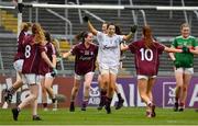 6 July 2019; Galway players, including goalkeeper Lisa Murphy, celebrate at the final whistle of the 2019 TG4 Connacht Ladies Senior Football Final replay between Galway and Mayo at the LIT Gaelic Grounds in Limerick. Photo by Brendan Moran/Sportsfile