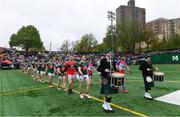 5 May 2019; Both teams in the parade before the Connacht GAA Football Senior Championship Quarter-Final match between New York and Mayo at Gaelic Park in New York, USA. Photo by Piaras Ó Mídheach/Sportsfile