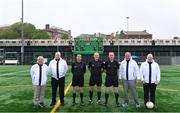 5 May 2019; Referee Conor Lane with his officials before the Connacht GAA Football Senior Championship Quarter-Final match between New York and Mayo at Gaelic Park in New York, USA. Photo by Piaras Ó Mídheach/Sportsfile