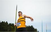 7 July 2019; Cathal Scanlon of Leevale A.C., Co. Cork, competing in the U18 Boys Javelin  during the Irish Life Health Juvenile Track and Field Championships Tullamore Harriers Stadium, Tullamore in Offaly. Photo by Eóin Noonan/Sportsfile