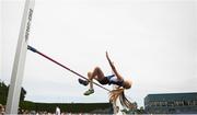 7 July 2019; Ava Rochford of Ennis Track A.C., Co. Clare, competing in the U15 Girls 80m H during the Irish Life Health Juvenile Track and Field Championships Tullamore Harriers Stadium, Tullamore in Offaly. Photo by Eóin Noonan/Sportsfile