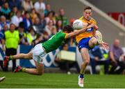 7 July 2019; Eoin Cleary of Clare has his shot blocked by Donal Keogan of Meath during the GAA Football All-Ireland Senior Championship Round 4 match between Meath and Clare at O’Moore Park in Portlaoise, Laois. Photo by Sam Barnes/Sportsfile