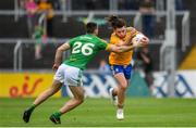 7 July 2019; Cian O'Dea of Clare in action against Thomas McGovern of Meath during the GAA Football All-Ireland Senior Championship Round 4 match between Meath and Clare at O’Moore Park in Portlaoise, Laois. Photo by Sam Barnes/Sportsfile