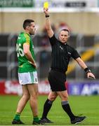 7 July 2019; Referee Derek O'Mahoney shows Thomas McGovern of Meath a yellow card during the GAA Football All-Ireland Senior Championship Round 4 match between Meath and Clare at O’Moore Park in Portlaoise, Laois. Photo by Sam Barnes/Sportsfile