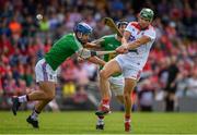 7 July 2019; Alan Cadogan of Cork scores a point despite the efforts of Gary Greville and Aonghus Clarke of Westmeath during the GAA Hurling All-Ireland Senior Championship preliminary round quarter-final match between Westmeath and Cork at TEG Cusack Park, Mullingar in Westmeath. Photo by Brendan Moran/Sportsfile