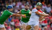 7 July 2019; Alan Cadogan of Cork scores a point despite the efforts of Gary Greville and Aonghus Clarke of Westmeath during the GAA Hurling All-Ireland Senior Championship preliminary round quarter-final match between Westmeath and Cork at TEG Cusack Park, Mullingar in Westmeath. Photo by Brendan Moran/Sportsfile