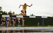 7 July 2019; Athletes competing in the U18 Boys 3000m Steeplechase during the Irish Life Health Juvenile Track and Field Championships Tullamore Harriers Stadium, Tullamore in Offaly. Photo by Eóin Noonan/Sportsfile
