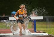 7 July 2019; Roisin Treacy of Ashford A.C., Co. Meath, competing in the U18 Girls 2000m Steeplechase  during the Irish Life Health Juvenile Track and Field Championships Tullamore Harriers Stadium, Tullamore in Offaly. Photo by Eóin Noonan/Sportsfile