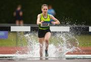 7 July 2019; Sarah Brady of North Leitrim A.C., Co. Leitrim, on her way to winning the All-Ireland U17 Girls 2000m Steeplechase during the Irish Life Health Juvenile Track and Field Championships Tullamore Harriers Stadium, Tullamore in Offaly. Photo by Eóin Noonan/Sportsfile