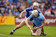7 July 2019; Shane Barrett of Dublin in action against Charles Dwyer of Laois during the GAA Hurling All-Ireland Senior Championship preliminary round quarter-final match between Laois and Dublin at O’Moore Park in Portlaoise, Laois. Photo by Sam Barnes/Sportsfile