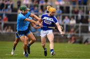 7 July 2019; Pádraig Delaney of Laois in action against Chris Crummy of Dublin during the GAA Hurling All-Ireland Senior Championship preliminary round quarter-final match between Laois and Dublin at O’Moore Park in Portlaoise, Laois. Photo by Sam Barnes/Sportsfile