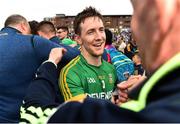 7 July 2019; Bryan McMahon of Meath of Meath celebrates with supporters following the GAA Football All-Ireland Senior Championship Round 4 match between Meath and Clare at O’Moore Park in Portlaoise, Laois. Photo by Sam Barnes/Sportsfile