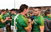 7 July 2019; Thomas McGovern, right, and Padraic Harnan of Meath celebrate following the GAA Football All-Ireland Senior Championship Round 4 match between Meath and Clare at O’Moore Park in Portlaoise, Laois. Photo by Sam Barnes/Sportsfile