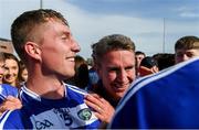 7 July 2019; Laois manager Eddie Brennan and Ross King, left, during the celebrations after the GAA Hurling All-Ireland Senior Championship preliminary round quarter-final match between Laois and Dublin at O’Moore Park in Portlaoise, Laois. Photo by Piaras Ó Mídheach/Sportsfile