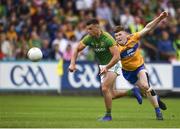 7 July 2019; Gavin McCoy of Meath in action against Seán O'Donoghue of Clare during the GAA Football All-Ireland Senior Championship Round 4 match between Meath and Clare at O’Moore Park in Portlaoise, Laois. Photo by Sam Barnes/Sportsfile