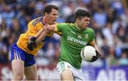 7 July 2019; Ben Brennan of Meath in action against Kevin Hartnett of Clare during the GAA Football All-Ireland Senior Championship Round 4 match between Meath and Clare at O’Moore Park in Portlaoise, Laois. Photo by Sam Barnes/Sportsfile