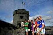 9 July 2019; In attendance at the GAA Hurling All Ireland Senior Championship Series National Launch at King John's Castle in Limerick are, from left, Kevin Foley of Wexford, Uachtaráin Cumann Lúthchleas Gael John Horan, Joe Phelan of Laois, Brendan Maher of Tipperary, Aaron Gillane of Limerick and Seamus Harnedy of Cork. Photo by Brendan Moran/Sportsfile